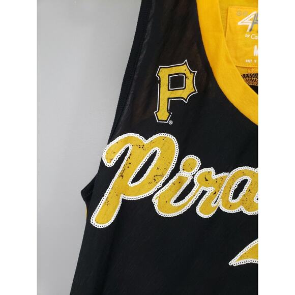NEW NWT - Pittsburgh Pirates Fashion Tank Medium Med SPARKLY Gill Sports Black - Picture 3 of 6
